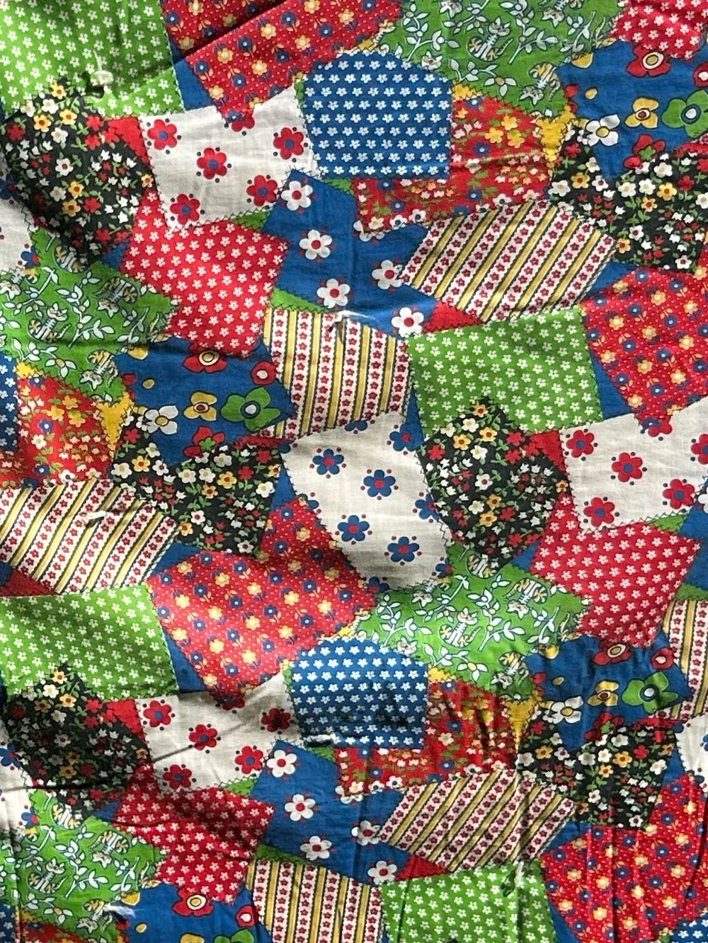Vintage Quilt Handmade Patchwork Cat Blanket Bedspread Multicolor 82x100 As Is